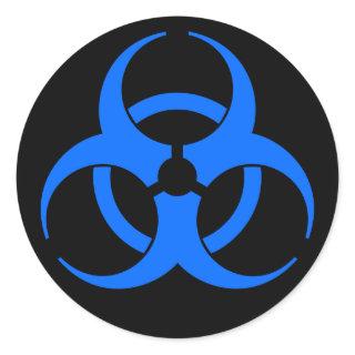 Blue Biohazard Symbol Sticker