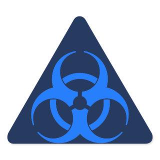 Blue Biohazard Symbol Triangle Sticker