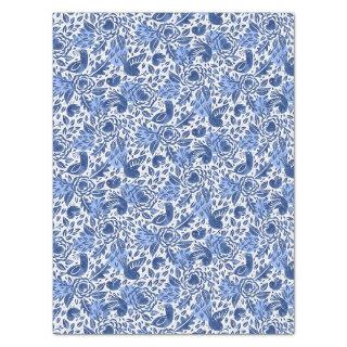 Blue Birds and Hearts Illustrated Decoupage Tissue Paper