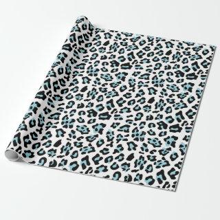 Blue Black Leopard Animal Print Pattern