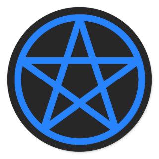 Blue Black Pentacle Solid Sticker