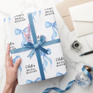 Blue Bow Personalized Bridal Shower
