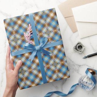 Blue Bronze Rustic Tartan Plaid Gingham Pattern