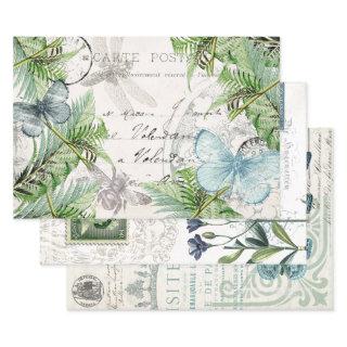 BLUE BUTTERFLY APOTHECARY DECOUPAGE  SHEETS