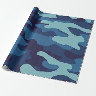 Blue Camouflage Cool Abstract Pattern