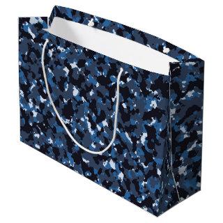 Blue Camouflage Pattern Large Gift Bag