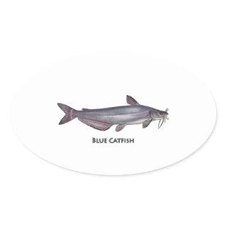 Blue Catfish Logo Oval Sticker