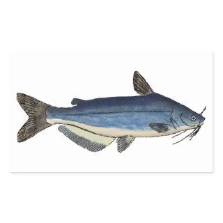 Blue Catfish Rectangular Sticker