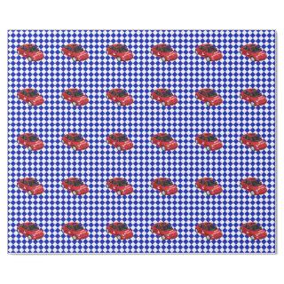 Blue Checkered Flag Red Car Birthday