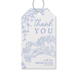 Blue Chinoiserie Toile de Jouy Wedding Program Gift Tags