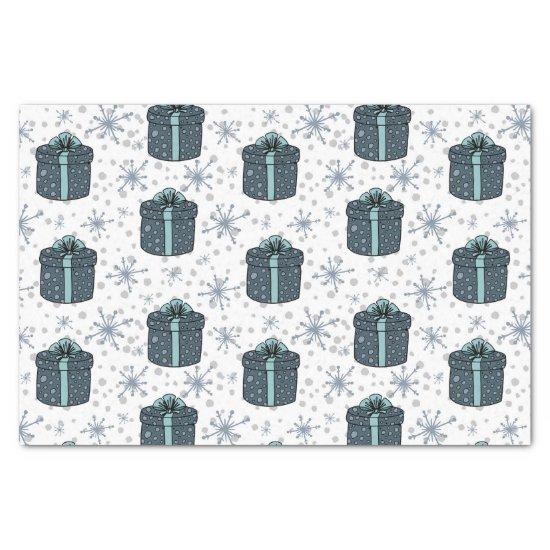Blue Christmas Presents  Tissue Paper