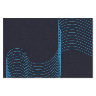 Blue, cool, modern, trendy, simple curvy lines tissue paper