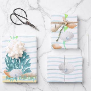 Blue Coral, Seashells & Blue Pearl Throw Pillow  Sheets