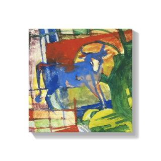 Blue Cow, 1914 (tempera on paper) Canvas Print