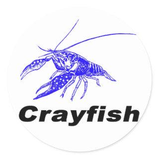 blue crayfish classic round sticker