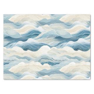 Blue Cream Sea Sand Ocean Waves Tissue Paper