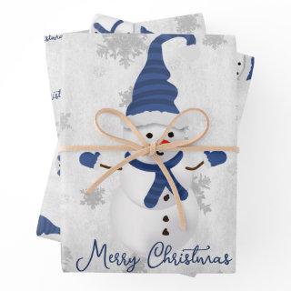 Blue Cute Snowman  Sheets