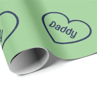 Blue Daddy Heart Father's Day Glitter