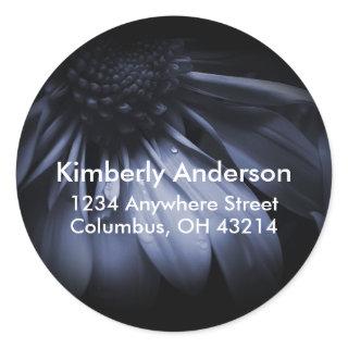 Blue Daisy Flower Return Address Labels