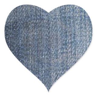 blue denim jeans fabric texture heart sticker