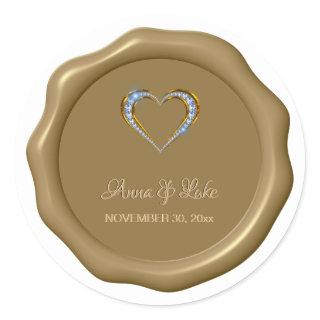 *~* Blue Diamond Heart Wax Seal Wedding