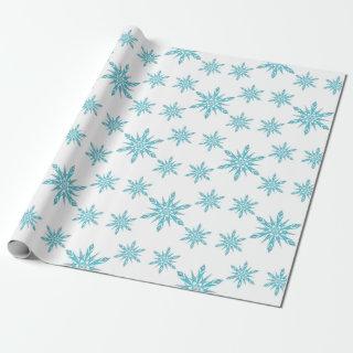 Blue Diamond Snowflake Pattern Christmas