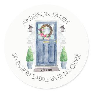 Blue Door | New Home Address Label Sticker