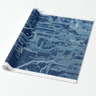 blue electronic circuit board computer pattern