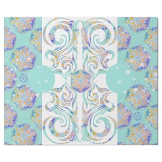 Blue Elegant Snowflake Snowstorm pattern