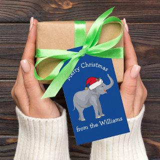 Blue Elephant Christmas Party Funny Custom From Gift Tags