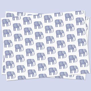 Blue Elephant Watercolor Tissue Paper