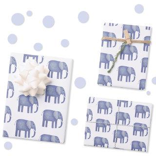 Blue Elephant Watercolor  Sheets