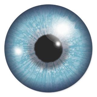 Blue eyeball classic round sticker