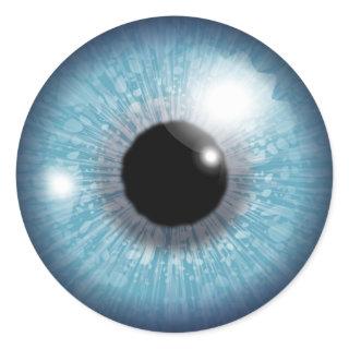 Blue eyeball classic round sticker