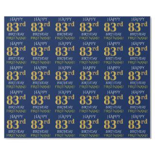 Blue, Faux Gold "HAPPY 83rd BIRTHDAY"
