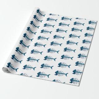 Blue Fish Bones Gift Wrap Any Occasion
