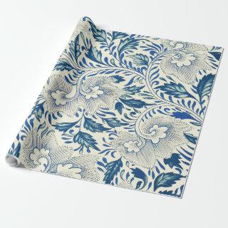 Blue Floral Pattern Antique Asian Design