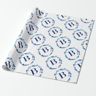 Blue Floral Wreath 'B'