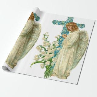 Blue Flowered Christian Cross