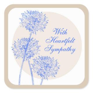 Blue Flowers and Tan Circles Sticker