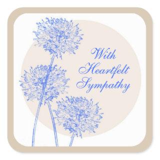 Blue Flowers and Tan Circles Sticker