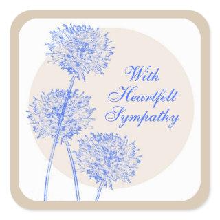 Blue Flowers and Tan Circles Sticker