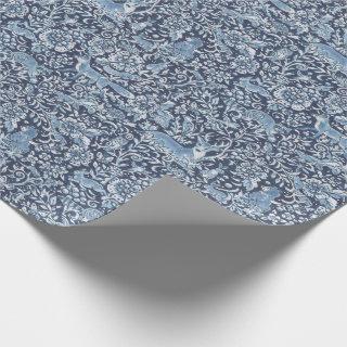 Blue Fox Rabbit Animal Forest Larger Woods Pattern