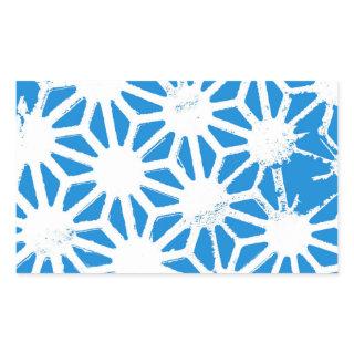Blue geometric pattern rectangular sticker
