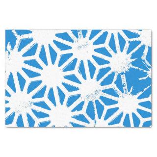 Blue geometric pattern tissue paper