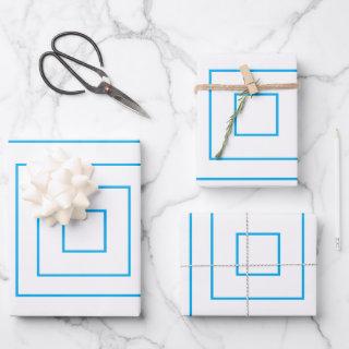 Blue Geometric Square Pattern  Sheets