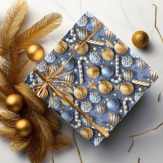 Blue Gold Christmas Pattern#12 ID1009