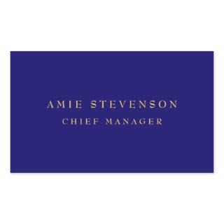 Blue Gold Colors Professional Classical Plain Rectangular Sticker