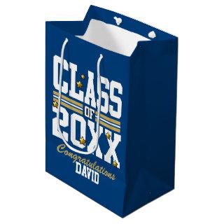 Blue|Gold Graduating Class Year Medium Gift Bag