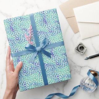 Blue Gold Leopard Pattern